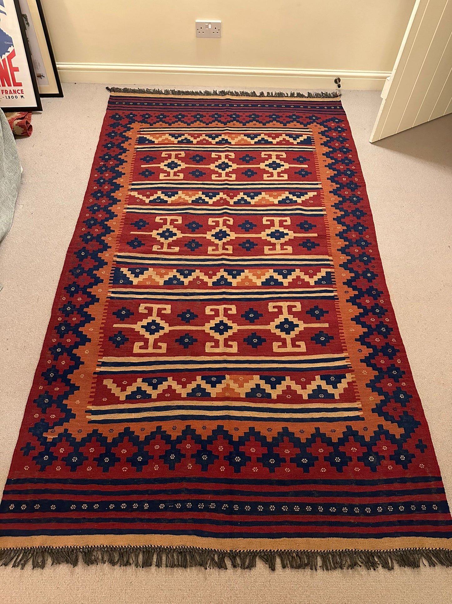 Hand woven woollen Bakhtayari kilim