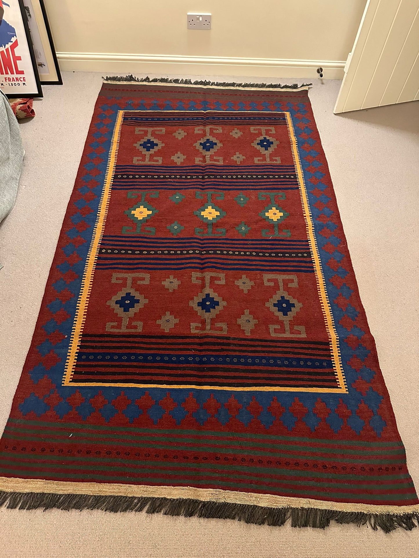Hand woven woollen Bakhtayari kilim